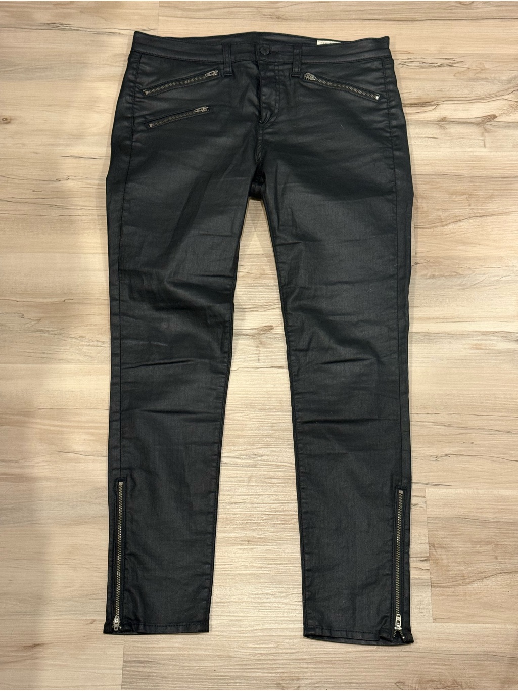 Rag & Bone Black Skinny Moto Pants With Zippers